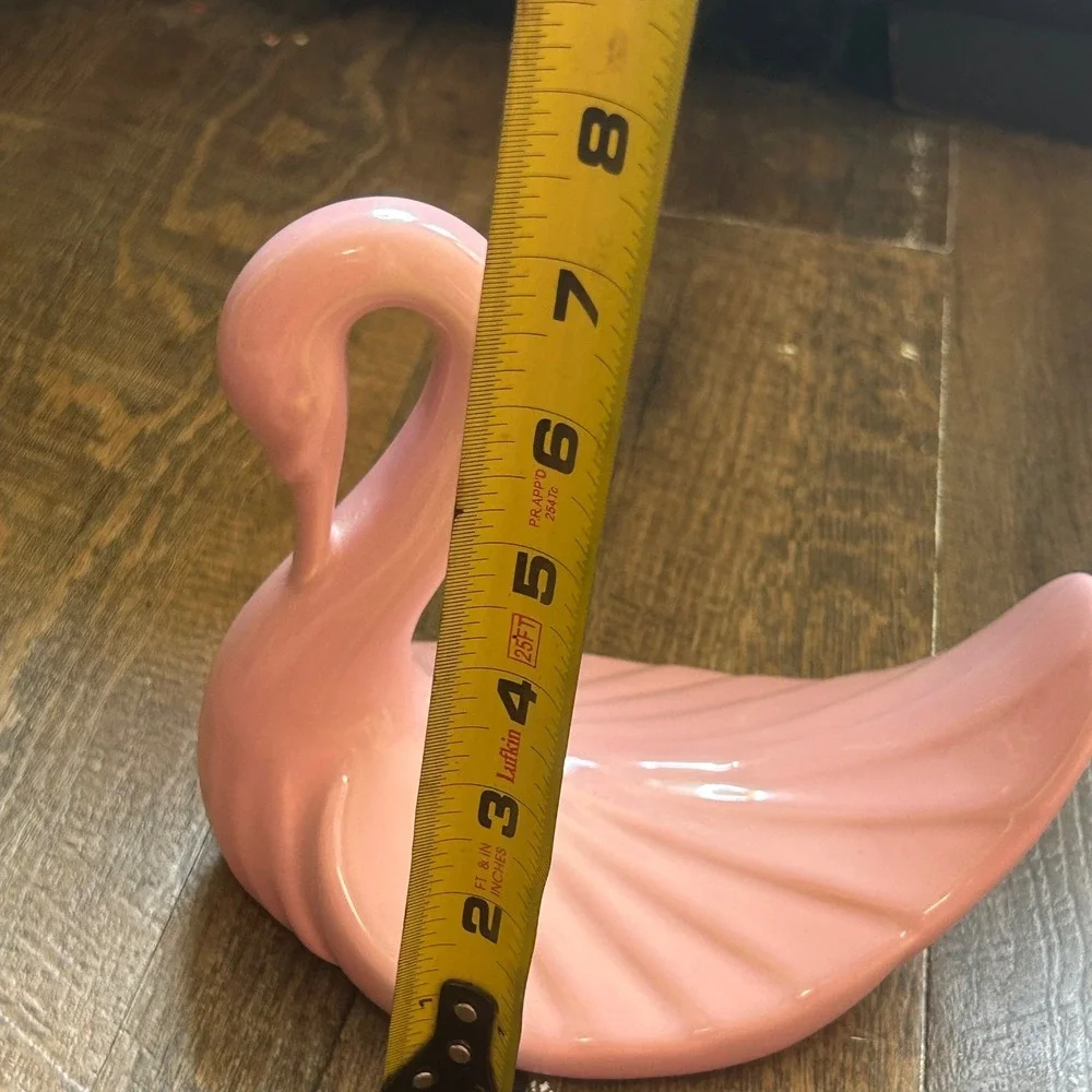Vintage Pink Ceramic Swan Towel Holder 1980s Hollywood Regency Bathroom Decor